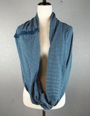 Eddie Bauer Womens Vinyasa Style Snap Infinity Wrap Scarf Multi Ways Blue Stripe