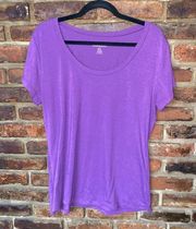 Mix & Co Purple Short Sleeve Scoop Neck T-Shirt Women's Size XL