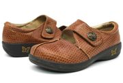 Alegria Womens 38 Kaitlyn Cognac Burnish Snake Loafer Shoes Brown KAI-712