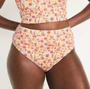 NWT Old Navy Floral High Rise Pique Textured Bikini Swim Bottoms