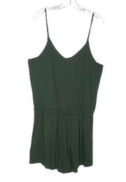 Atmosphere Women's Romper Size 12 Army Green Stretch Waist  V-Neck Sleeveless