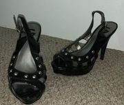 G by GUESS  black platform heels with stud accents size 6.5