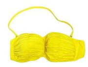 Koral yellow ruffle pleated bikini top size M nwot