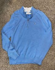 -Women's  1/4 Zip Blue Pullover Sweater S