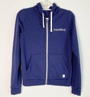 Marine Layer Afternoon Full Zip Hoodie Sweatshirt Navy Blue Friendbuy XS X-small