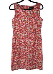 Vintage 90’s Sag Harbor Pink Orange Floral Sleeveless Dress