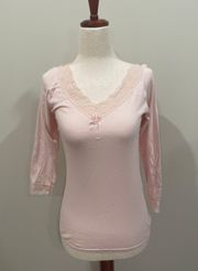 Vintage Pink Coquette Lace Top