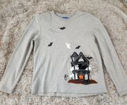 Karen Scott Sport Vintage 1990s Halloween Pullover Sweatshirt Gray Size Small