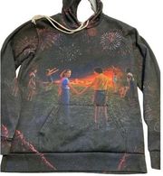 Stranger Things 3 Fireworks Graphic Print Pullover Hoodie Sweatshirt Unisex Sz M