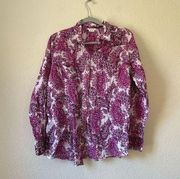 Ariat button front western floral paisley shirt size x