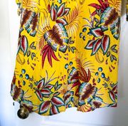 Dress Bria Smocked Mini Floral Off-Shoulder Yellow Multi XS EUC