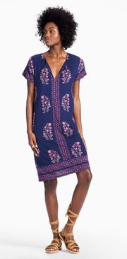 Floral Mosaic Peasant Shift Dress