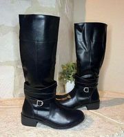 St. John’s Bay black faux leather boots sz 9