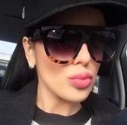 Fashion Women Sunglasses Brand Designer Luxury Vintage Sun glasses Big Ful