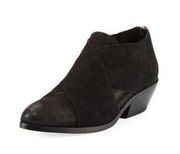 EILEEN FISHER | Cluster Black Leather Cross Strap Booties Ankle Boots | Size 11