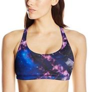 Onzie Celeste Galaxy Print Strappy Crisscross Back Sports Bra Size S/M NWT