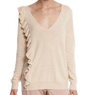 ELIZABETH & JAMES - Odell Ruffled Sweater - champagne color