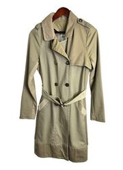 Burning Torch Anthropologie Womens Size Medium Trench Coat Tan Khaki Recycled