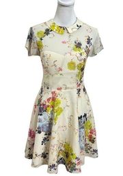 Ted Baker London Gracel Full Skirt Floral Dress Mini Fit & Flare Size 2 US 6