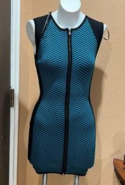 Gracia teal and black bodycon short dress