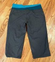 PATAGONIA pliant knickers grey gray teal small crop athletic