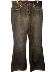 Calvin Klein Dark Wash Flare Boot Cut Size 10 Jeans High Rise Pocket Detail