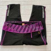 Lucy Tech Black Purple Capri Leggings size…