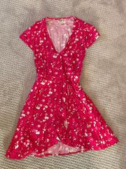 Mossimo Pink Floral Wrap Dress 