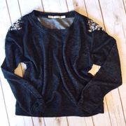 Black Embellished Sweatshirt