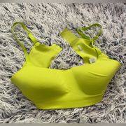 ‘smoothie’ wireless extra comfy lime green sports bra size medium