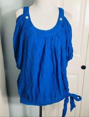 🌺 3/$20 SALE Paper Tee Blue Boho Top Size Medium