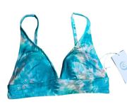 NWT Calme Johnny Was Multi Tie Dye Bikini Top Adjustable Molded Cups Small