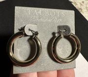 NWT Talbots Earrings Pierced Hoop Gold Tone $29.50 MSRP