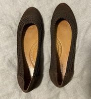 LL Bean Fairfield Sided Brown Round Toe Suede Leather Ballet Flats