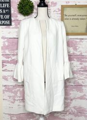 Women’s White  Ruffle Sleeve Blazer in a size 8 NEW WITH TAGS