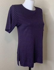 Exclusively  Purple Stripe Black Blouse Women’s Large? Shirt