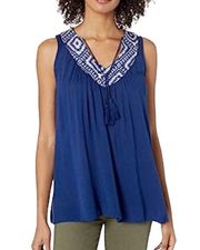 Jack by BB Dakota Blue Somers Geometric Crinkle Gauze Top