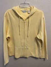 Orvis Hoodie Womens Size XL Yellow 100% Cotton Long Sleeve