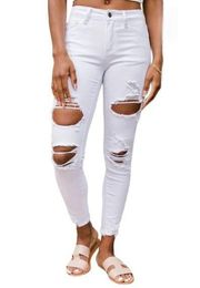 Nature Denim TRUDY DISTRESSED SKINNY JEAN WHITE DENIM