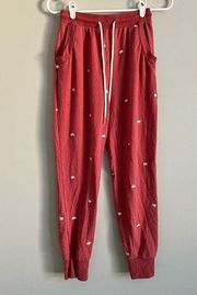Summersalt Women’s Red Floral Embroidered Sweatpants Size XS