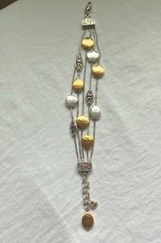 Brighton:Mediterranean Gold & Silver tone Bracelet- multistrand with style discs