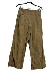 A.L.C. Tan Cropped Wide Leg Trousers 0