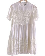 Kendall and Kylie Dress White Lace Dress Babydoll Dresses Medium