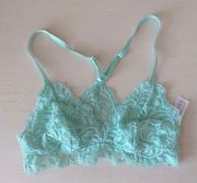 turquoise teal lace racer back bralette