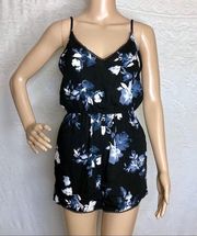 Black Floral Romper