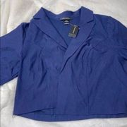 Ashley Stewart blue crop Blazer NWT