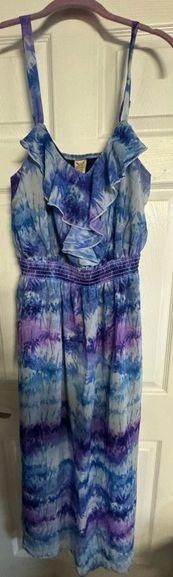 Faded Glory blue Maxi Summer Dress size large 12-14