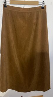 vintage suede midi skirt