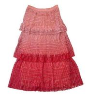 NWT Anthropologie Maeve Brighton in Pink Ombre Lace Tiered Midi Skirt 2 $140