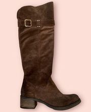 Arturo Chiang Brown Suede Over the Knee Boots At-Sharin 6